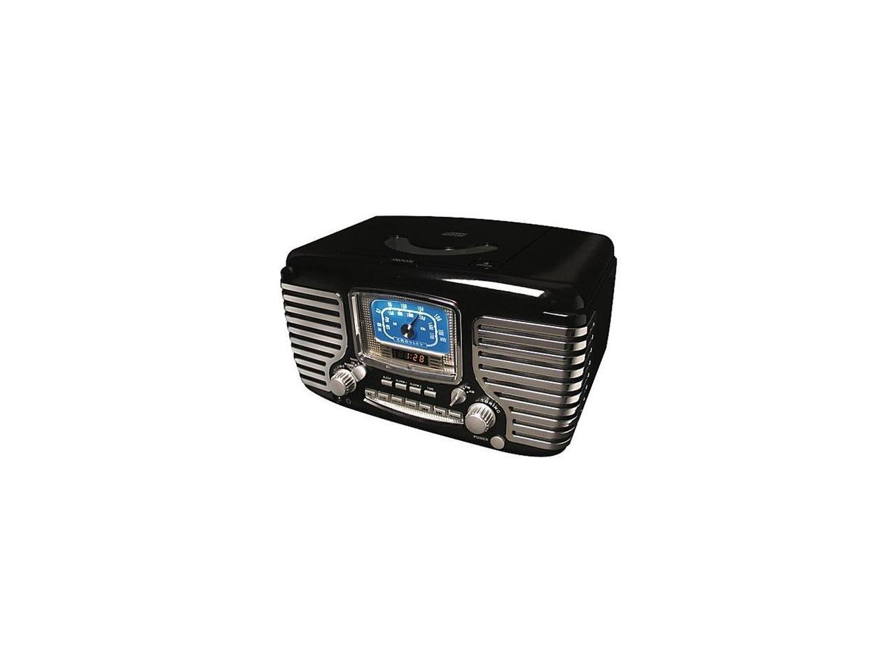 Crosley Corsair Clock Radio With Cd Player Black Cr612 Bk 7044