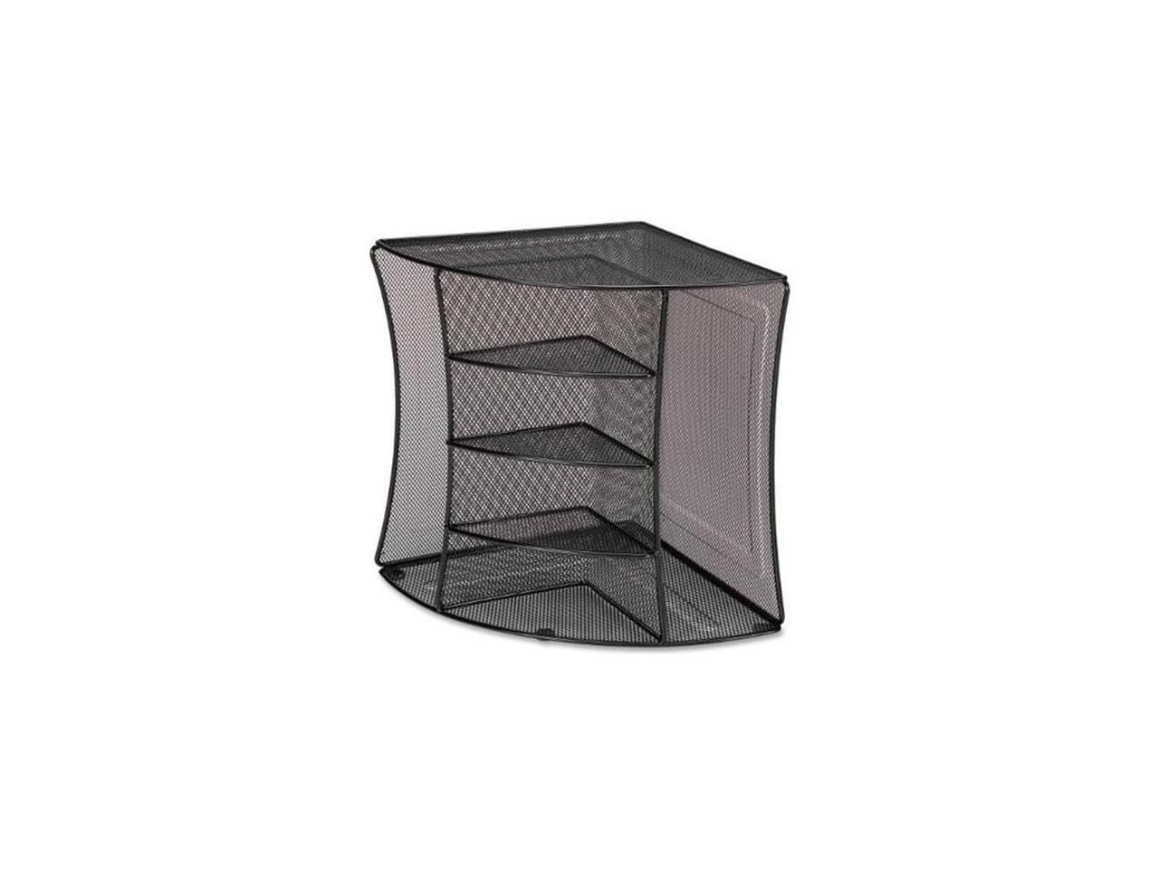 Lorell Corner Desk Organizer 107/8"x107/8"x13" Black Mesh 95252