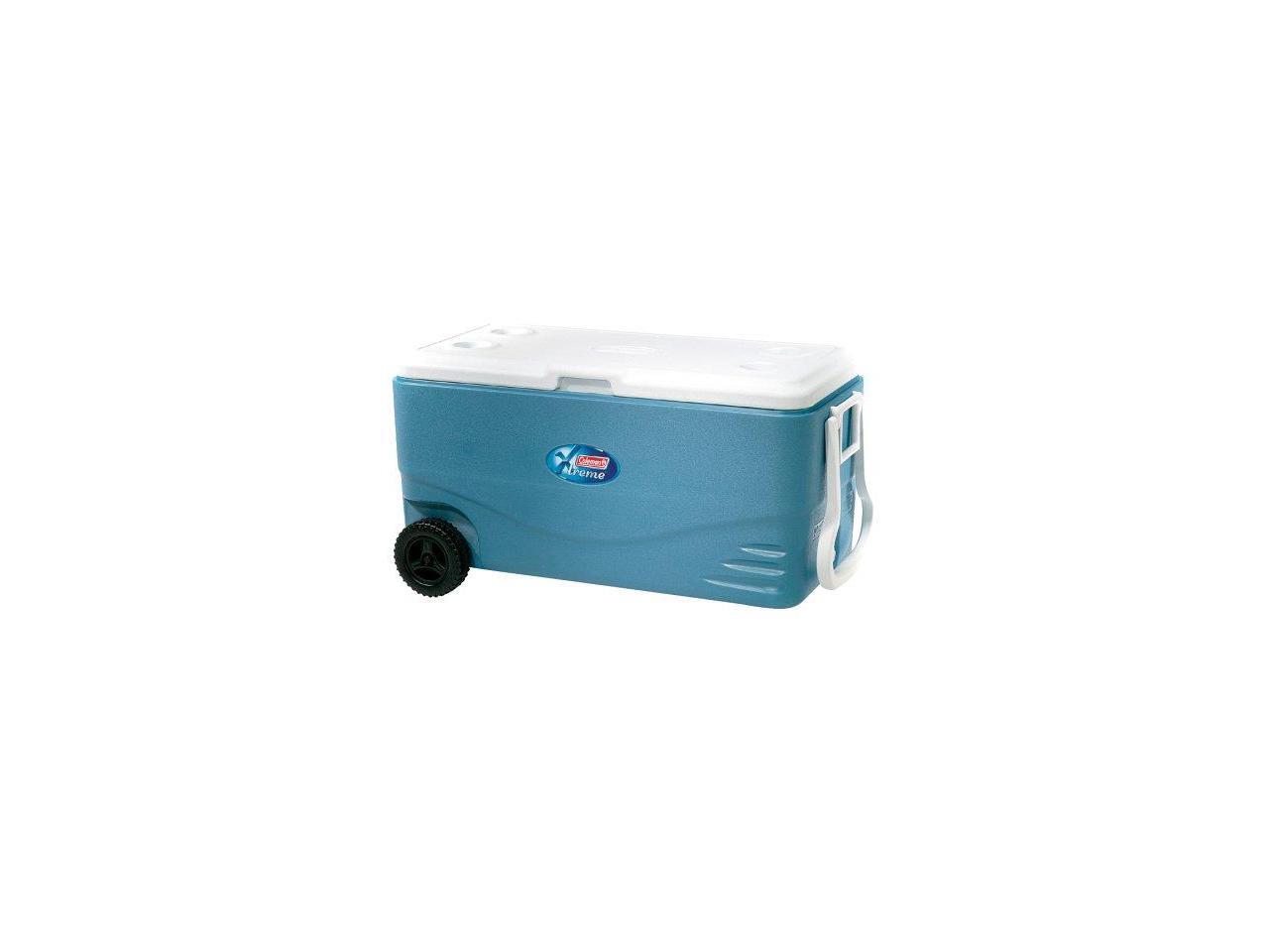 coleman 100 quart xtreme wheeled blue cooler