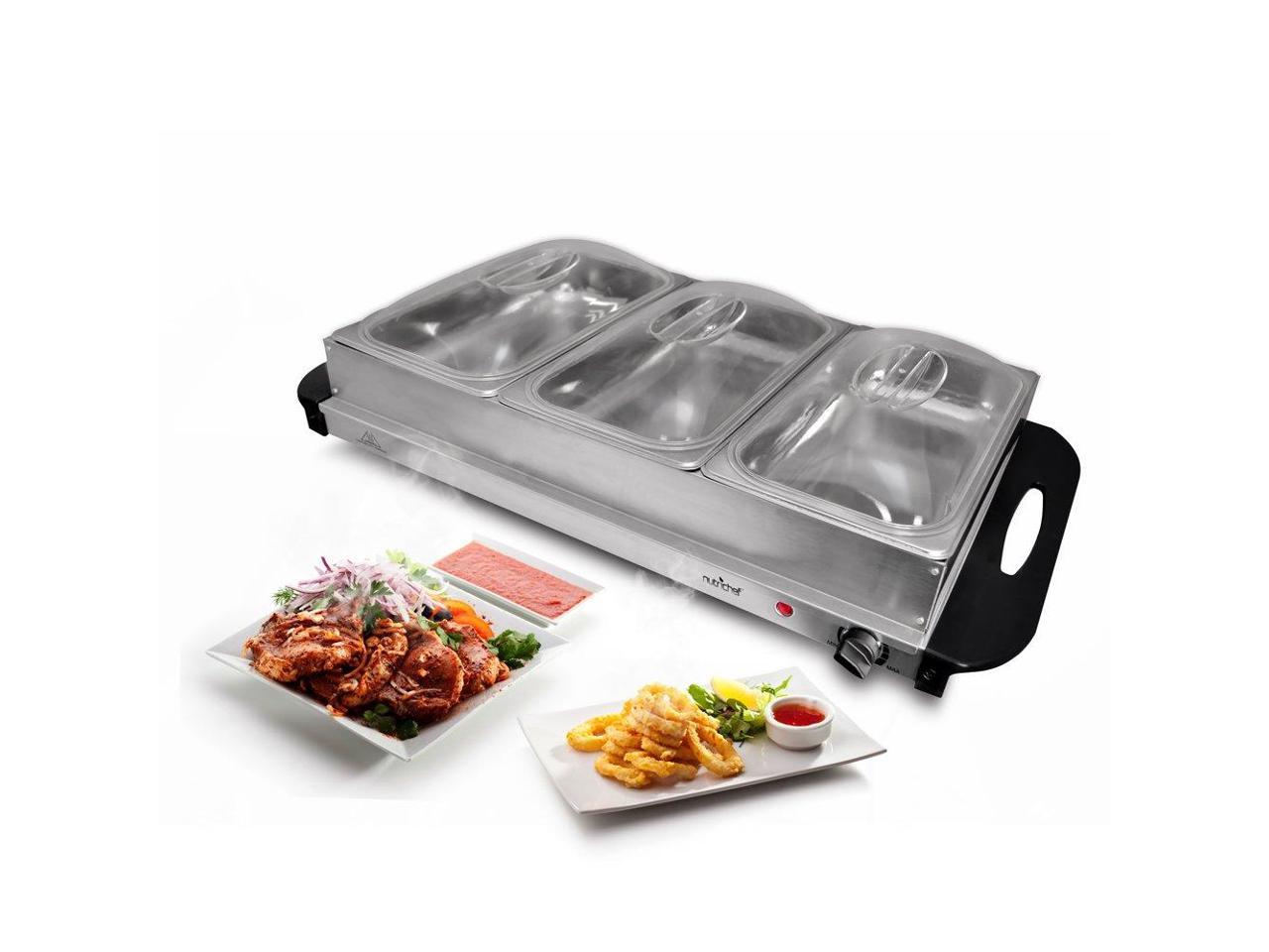 NutriChef PKBFWM33 Food Warming Tray Buffet Server Hot Plate Warmer 