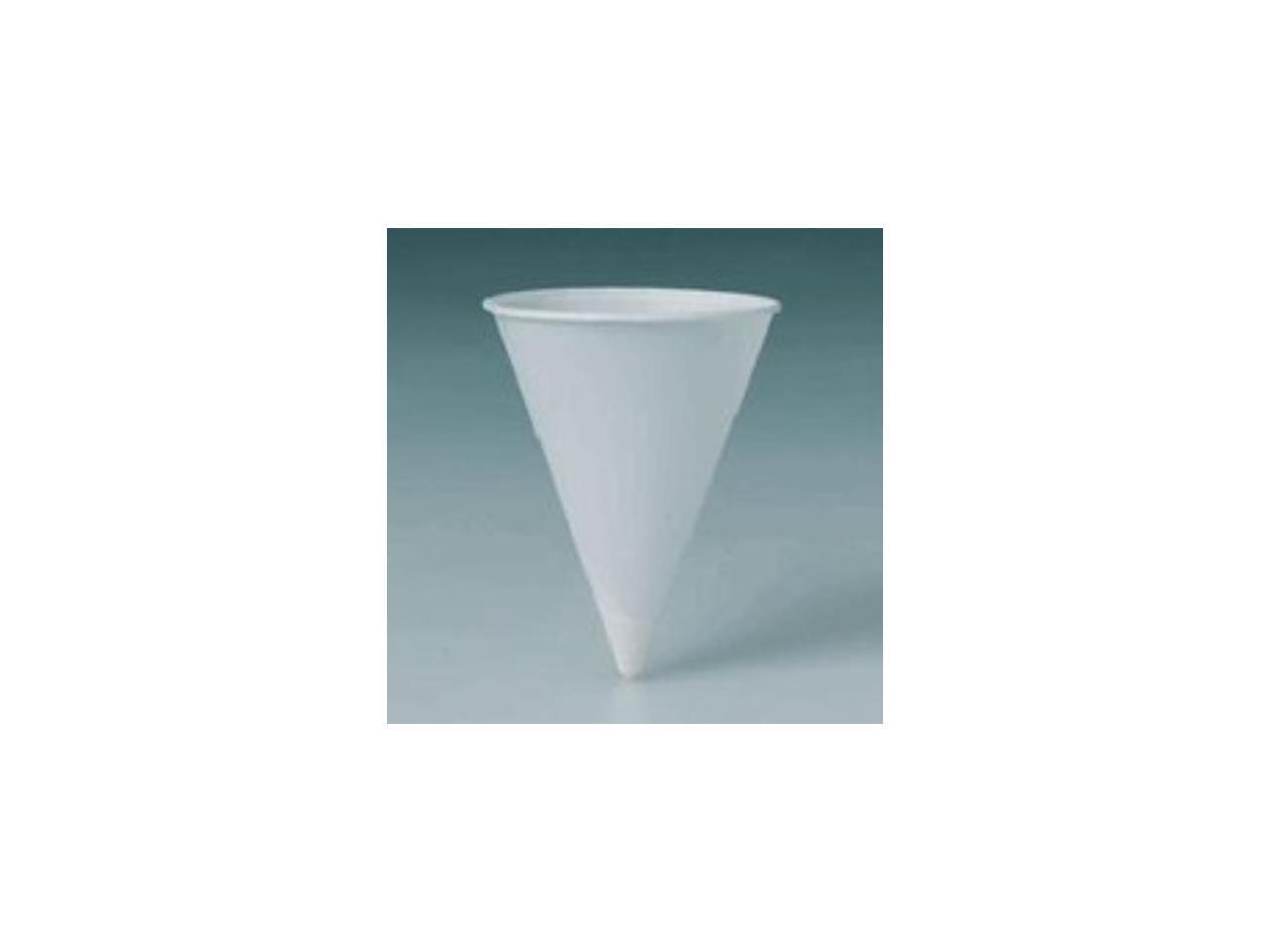 Cone Water Cups, Paper 4oz, Rolled Rim, White, 200/Pack
