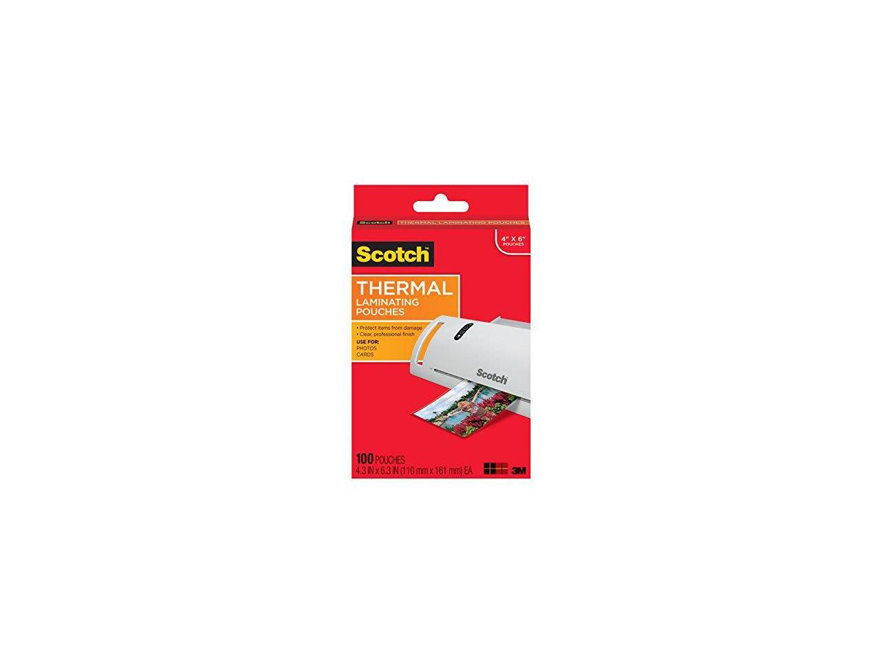 Scotch Thermal Laminating Pouches 4x6 100 Pack Tp5900 100 