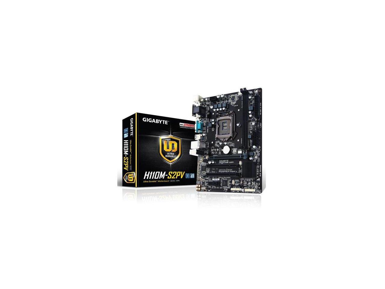 Gigabyte Motherboard GAH110MS2PV Core i7/i5/i3 H110 S1151 DDR4 PCI