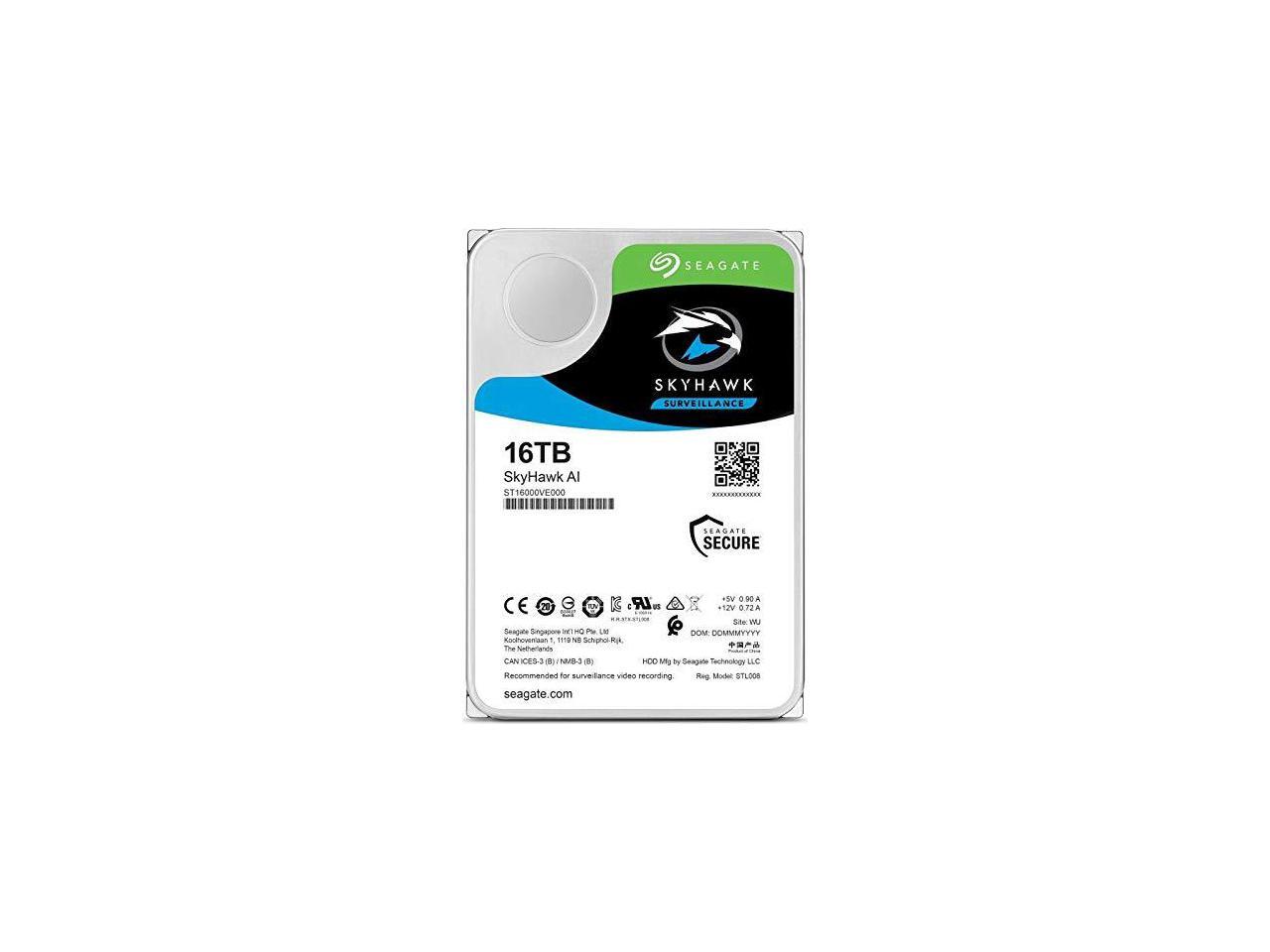 Seagate SkyHawk AI 16TB 3.5" SATA 256MB 7200RPM Hard Drive ST16000VE000 ...
