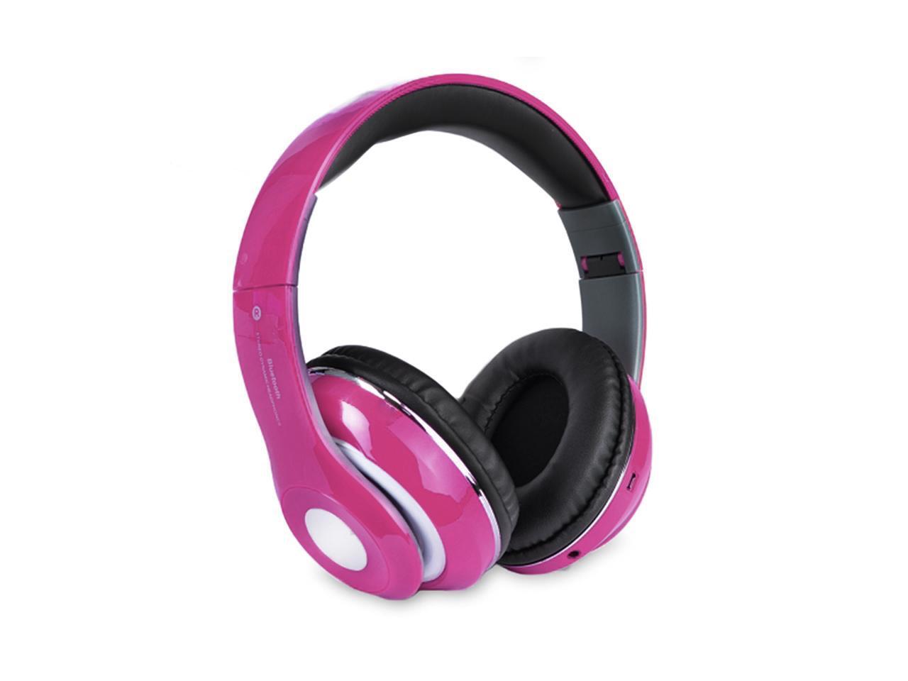 pink wireless headset with mic
