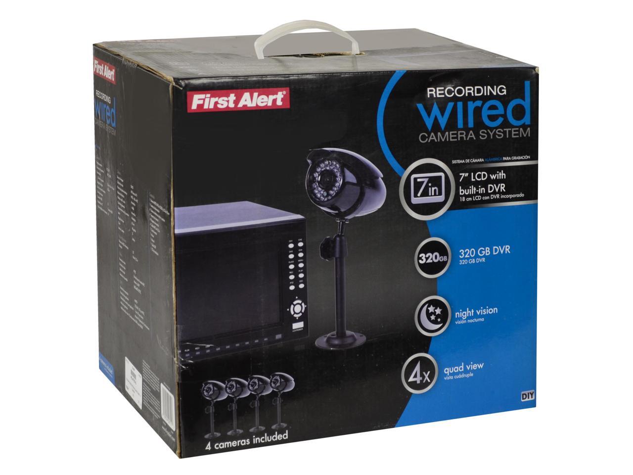 First Alert Hs-4700-s 4 Wired Security Camera Recording System With 7 ...