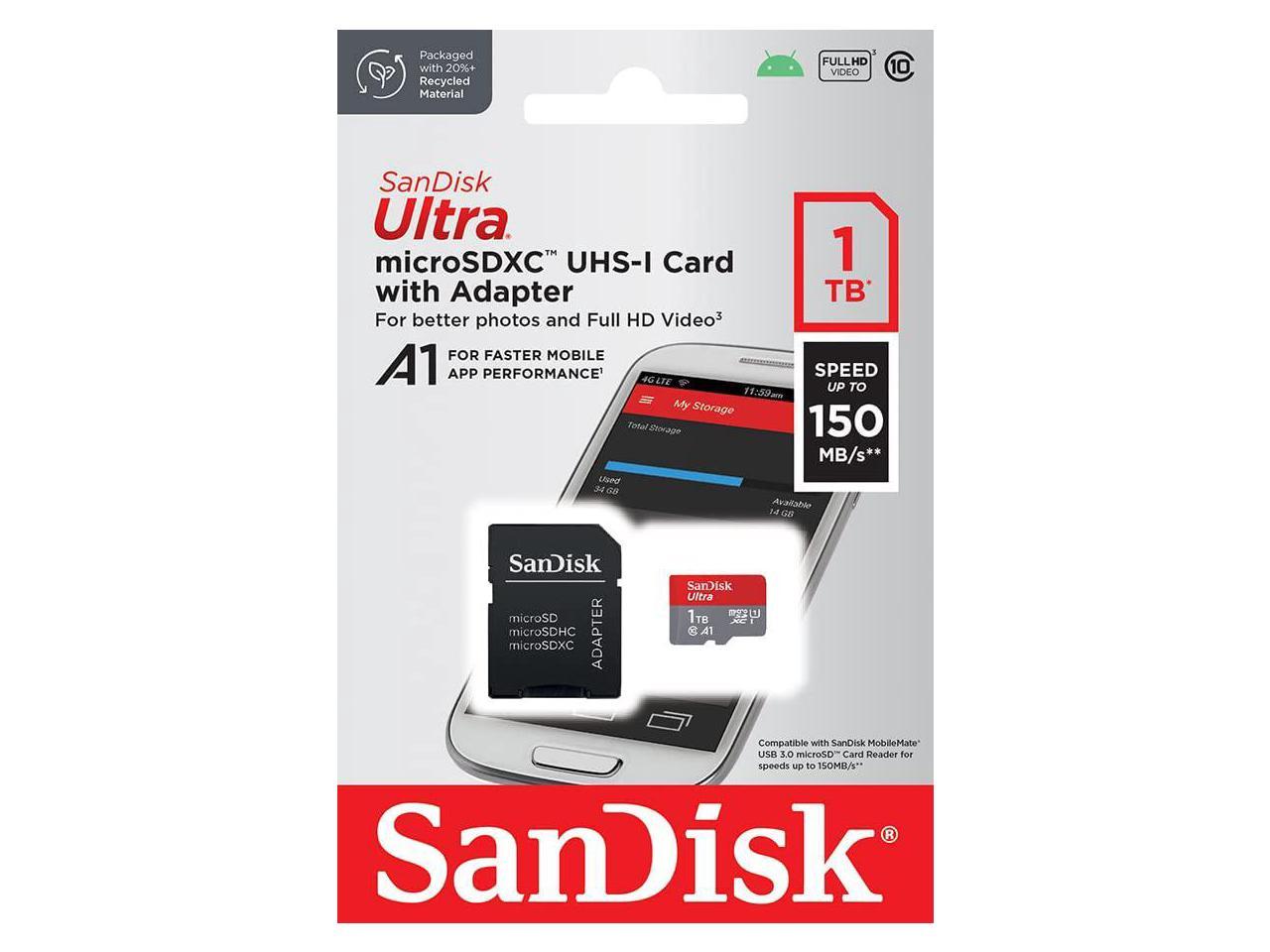 SanDisk 1TB Ultra microSDXC A1 UHS-I/U1 Class 10 Memory Card with ...