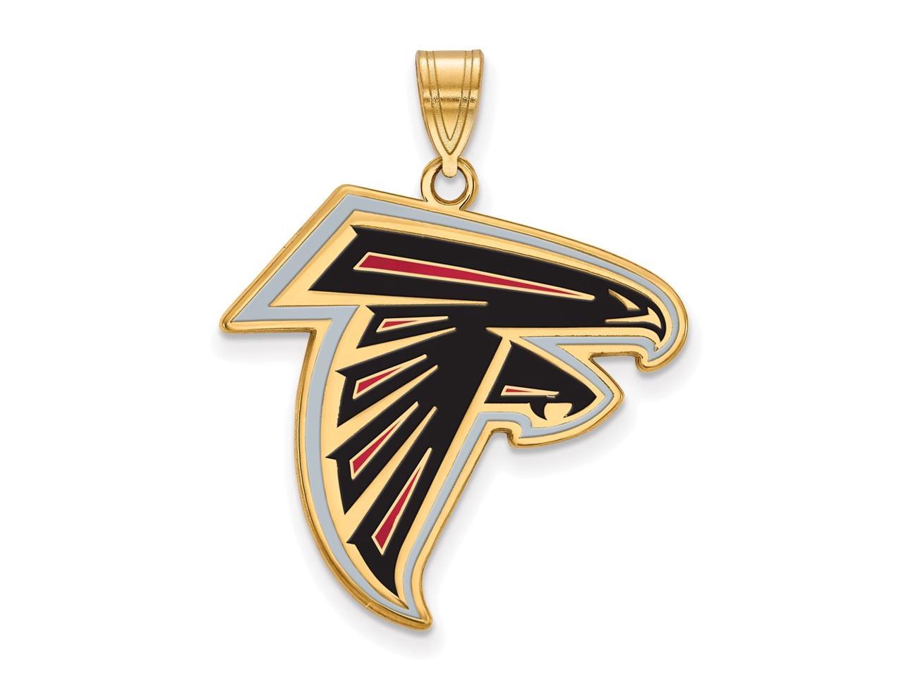 SS 14k Yellow Gold Plated NFL Atlanta Falcons Large Enamel ...