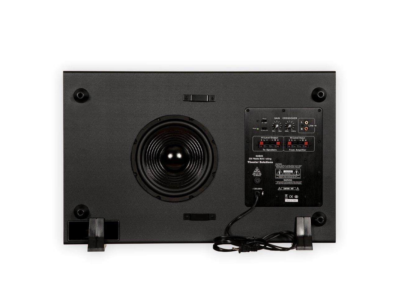 Theater Solutions SUB8S Home Theater Powered 8" Slim Subwoofer Down