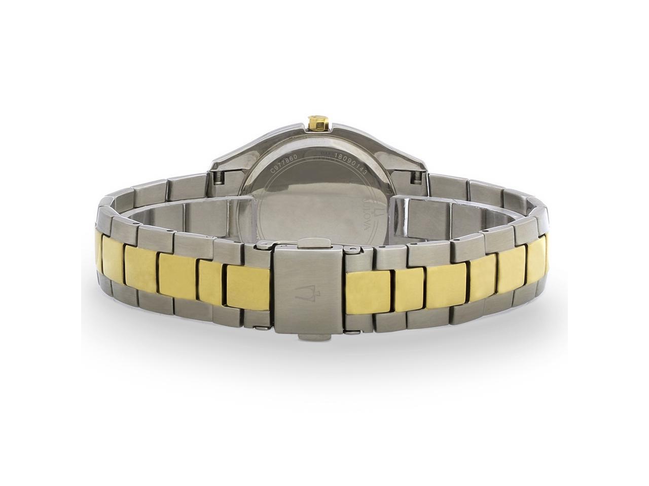 Bulova Diamond Ladies Gold Tone Stainless Steel Quartz Watch 98P145