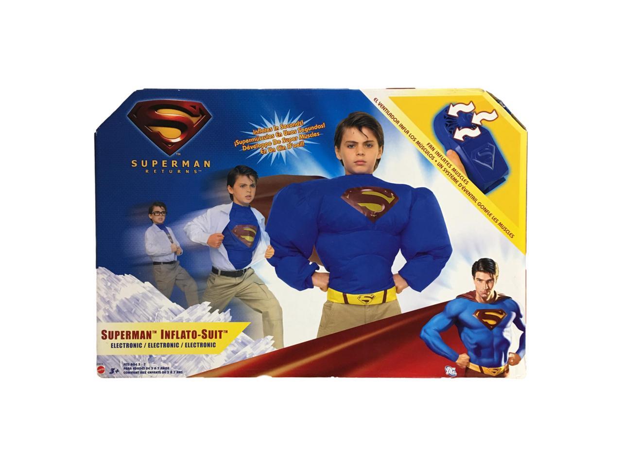Mattel Superman Inflato Suit Mighty Muscles Costume Transforms Newegg Com