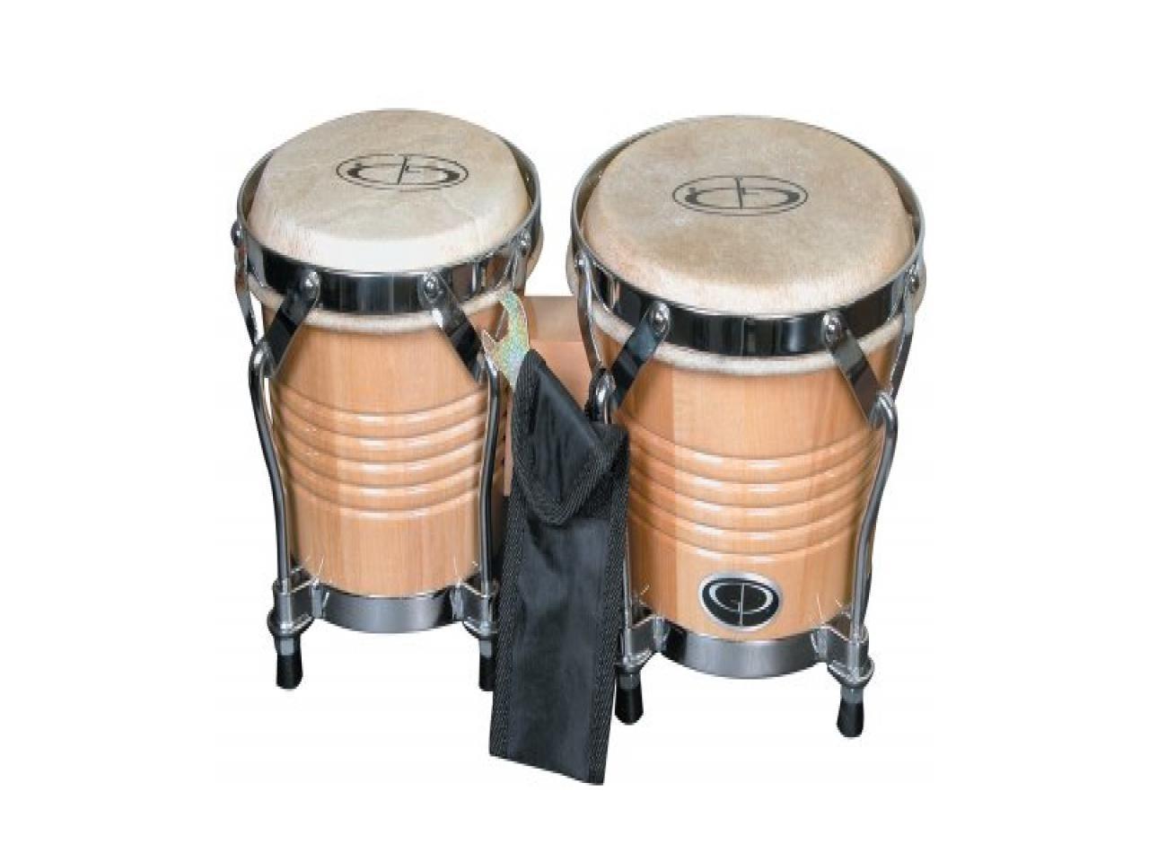 Hickory Clear Finish 6 and 7-Inch GP Percussion B2 Pro-Series Tunable Bongos 