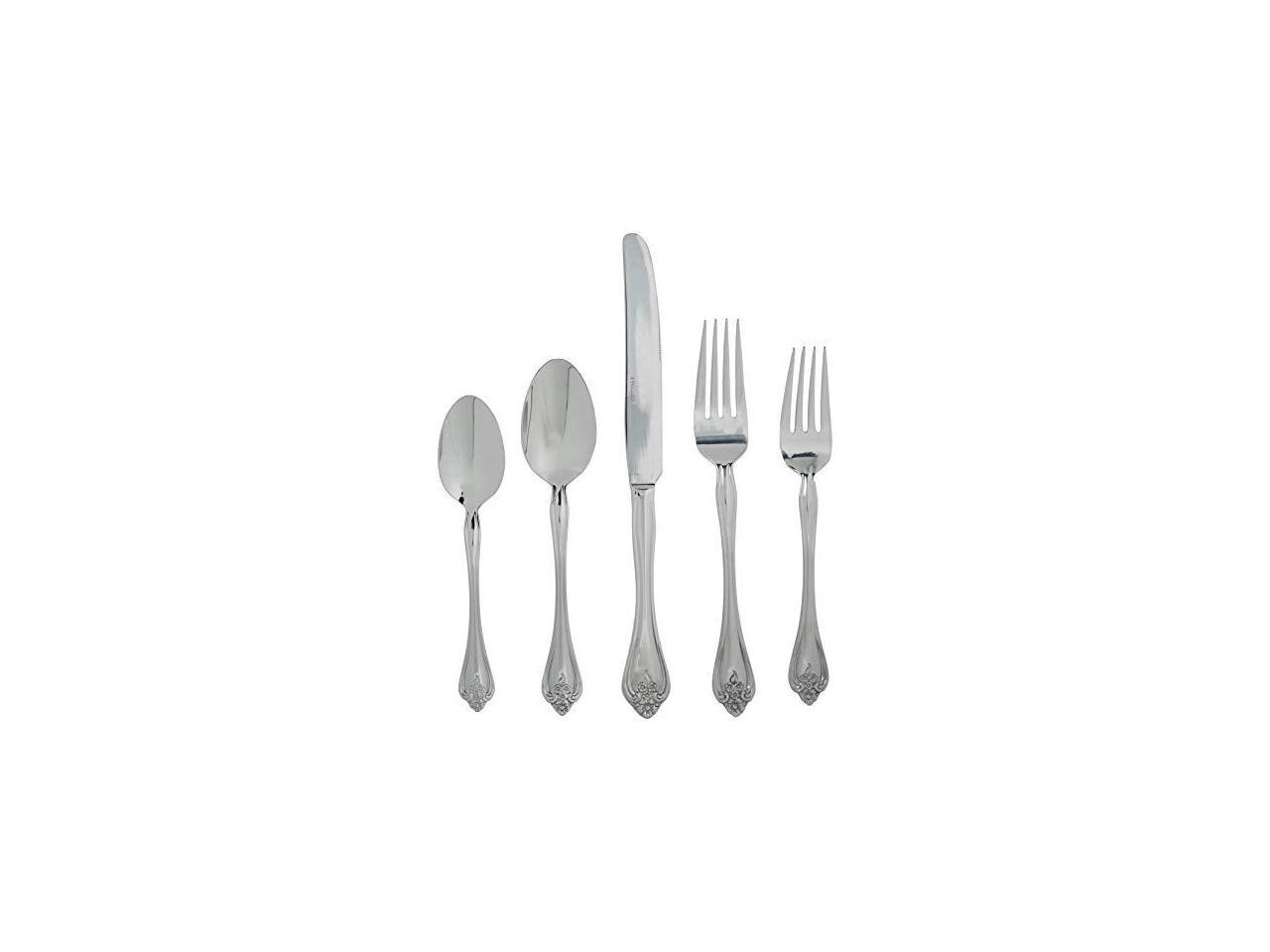 Oneida Boutonniere 45 Piece Everday Flatware, Service for 8, 18/0