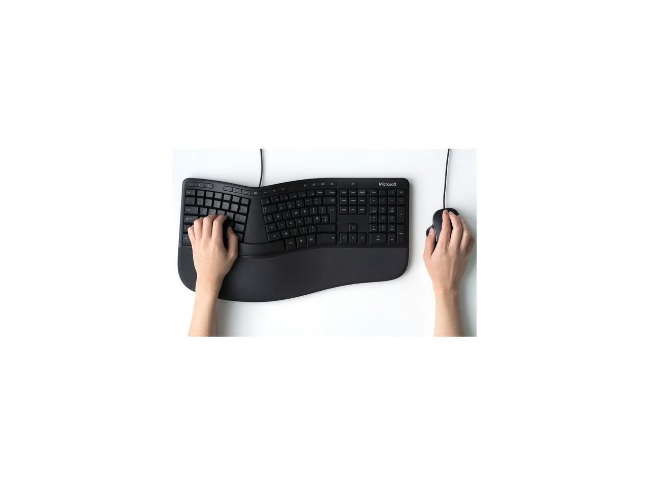 Microsoft Ergonomic Desktop - Black - Wired, Comfortable, Ergonomic ...