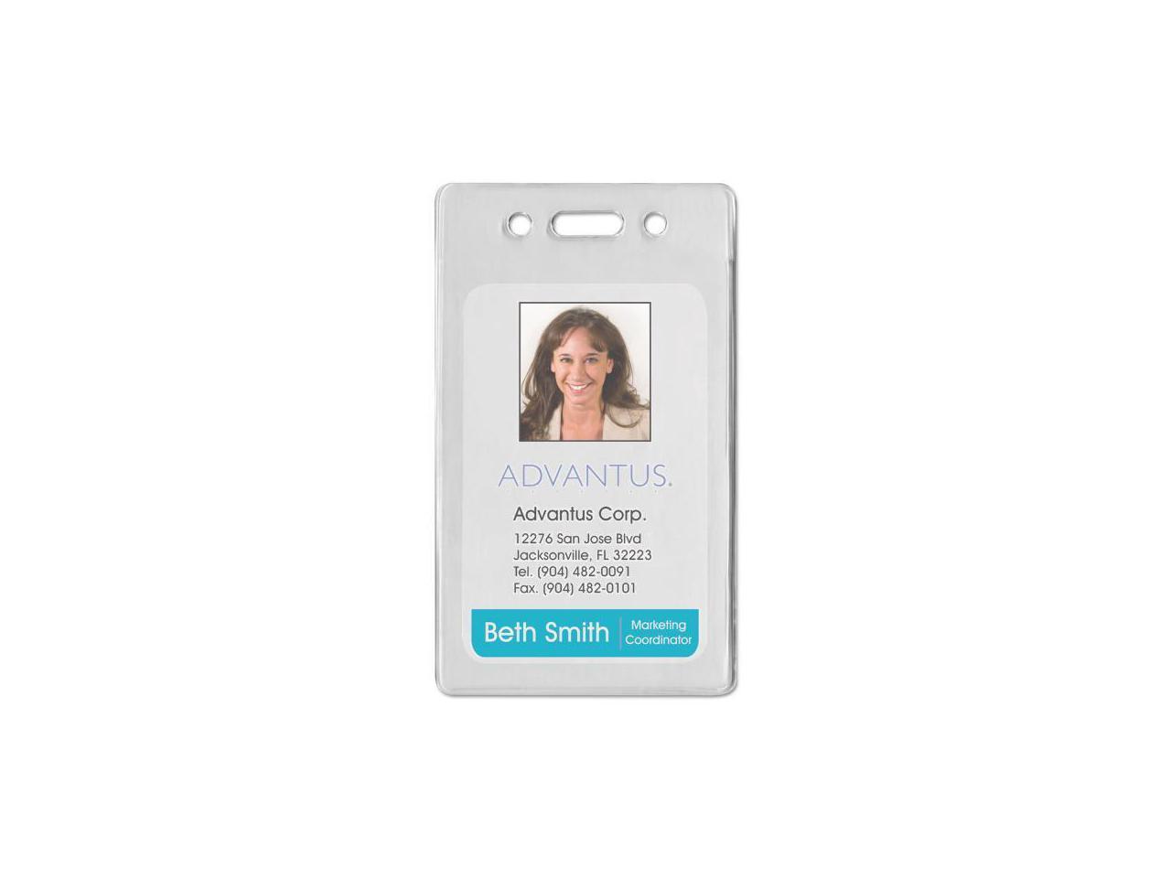 Proximity Id Badge Holder, Vertical, 2 3/8W X 3 3/8H, Clear, 50/Pack ...