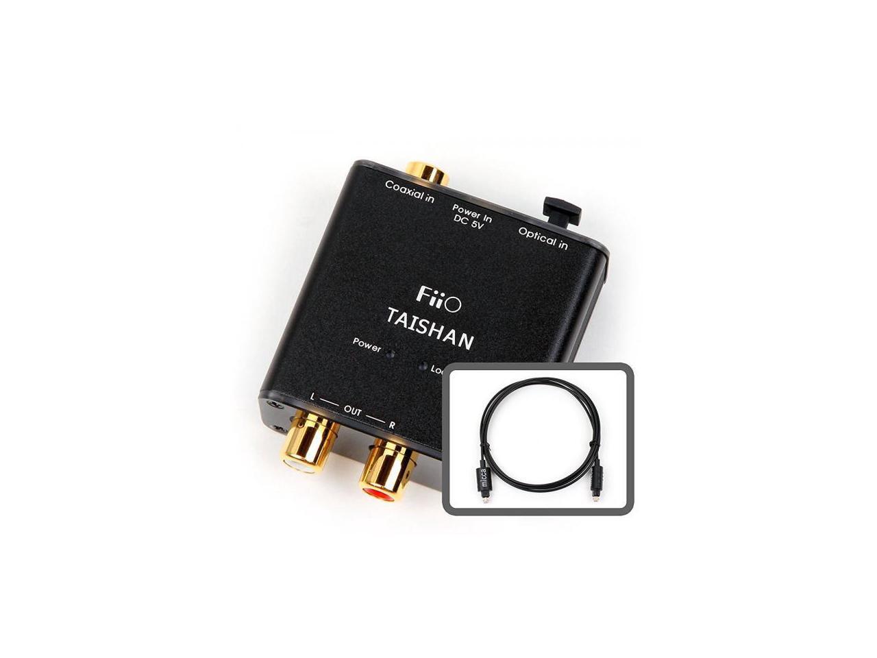 FiiO D3 (D03K) Digital to Analog Audio Converter With Micca 6ft Optical Toslink Cable 192kHz