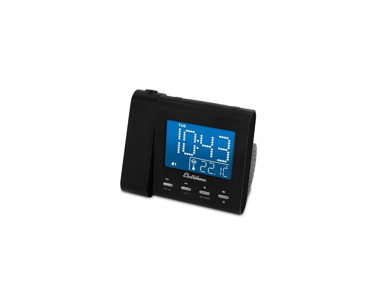 Magnasonic Projection Alarm Clock with AM/FM Radio, Battery Backup, Auto Time Set, Dual Alarm