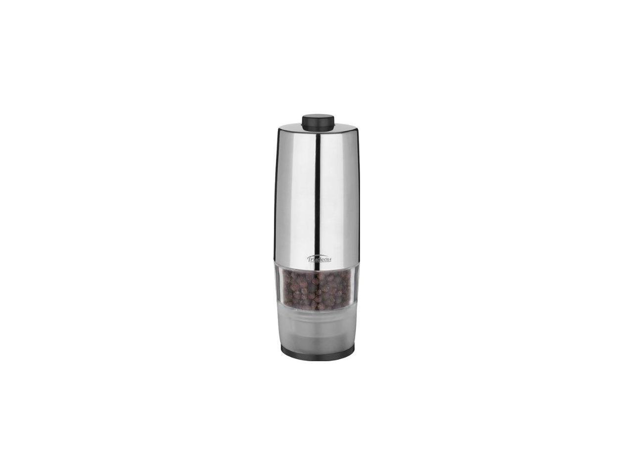 Trudeau OneHand Battery Operated Pepper Mill, Stainless Steel Finish