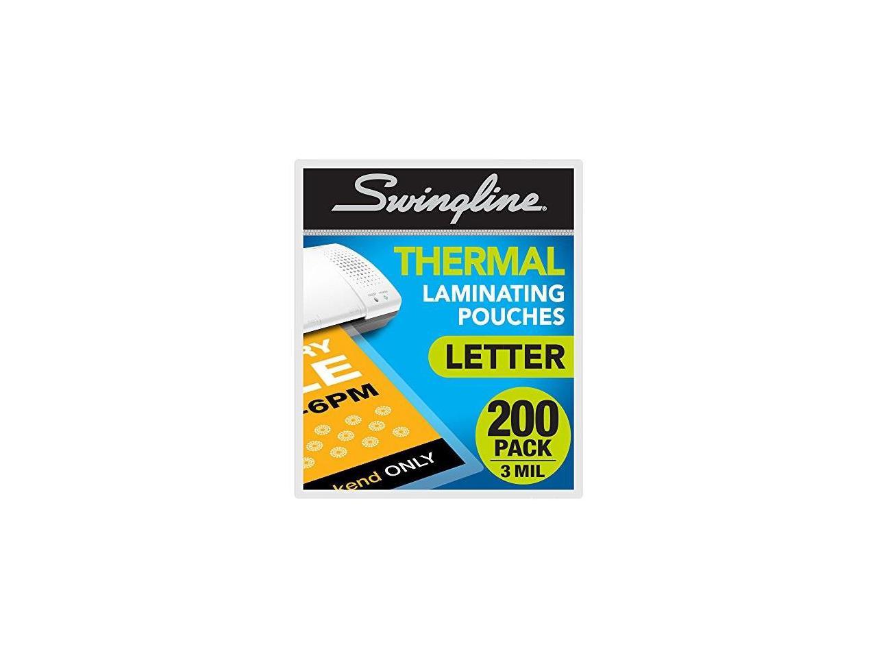 Standard Thickness Letter Size 200/Pack Swingline Thermal Laminating Pouch 