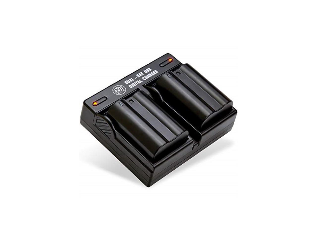 bm premium 2 pack of enel15b batteries and dual battery charger for
