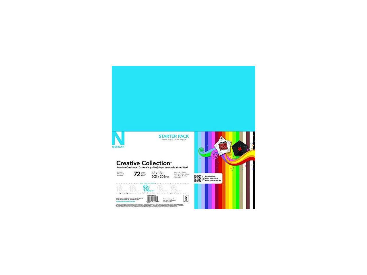 72 Sheets 18-Color Assortment 46408-02 Neenah Creative Collection Specialty Cardstock Starter Kit 12 x 12 65 lb