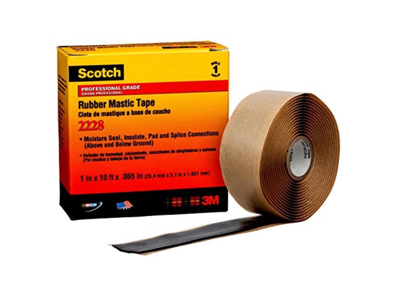 3M 22281X10FT Mastic Tape, 65 mil, 1" x 10 ft., Black