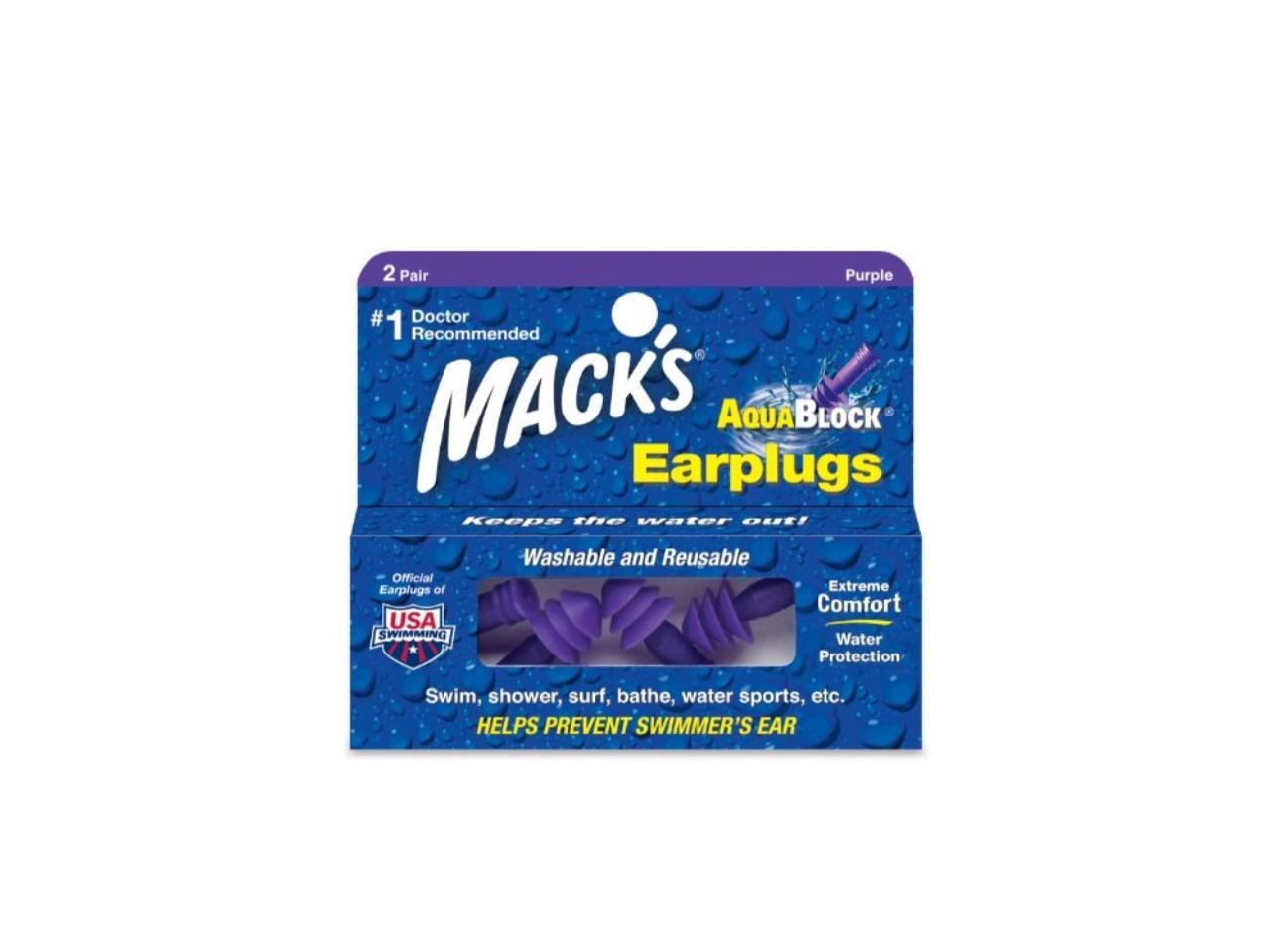 2 Pair Ear Plugs for Swi... Details about   Mack's AquaBlock Earplugs Waterproof Comfortable 