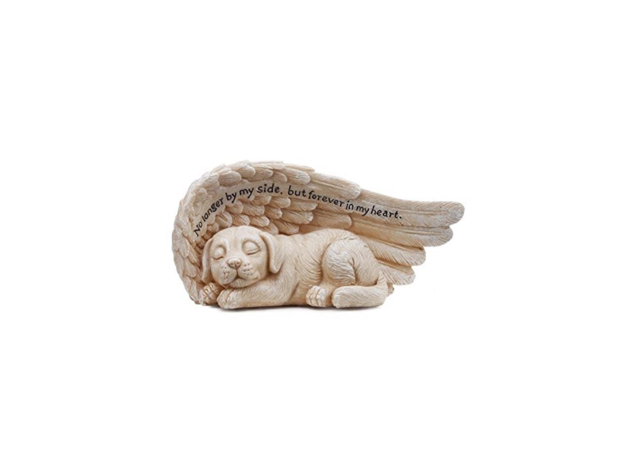 Napco 11146 Small Sleeping Dog in Angels Wing Garden Statue with Inscription 8 x 4 