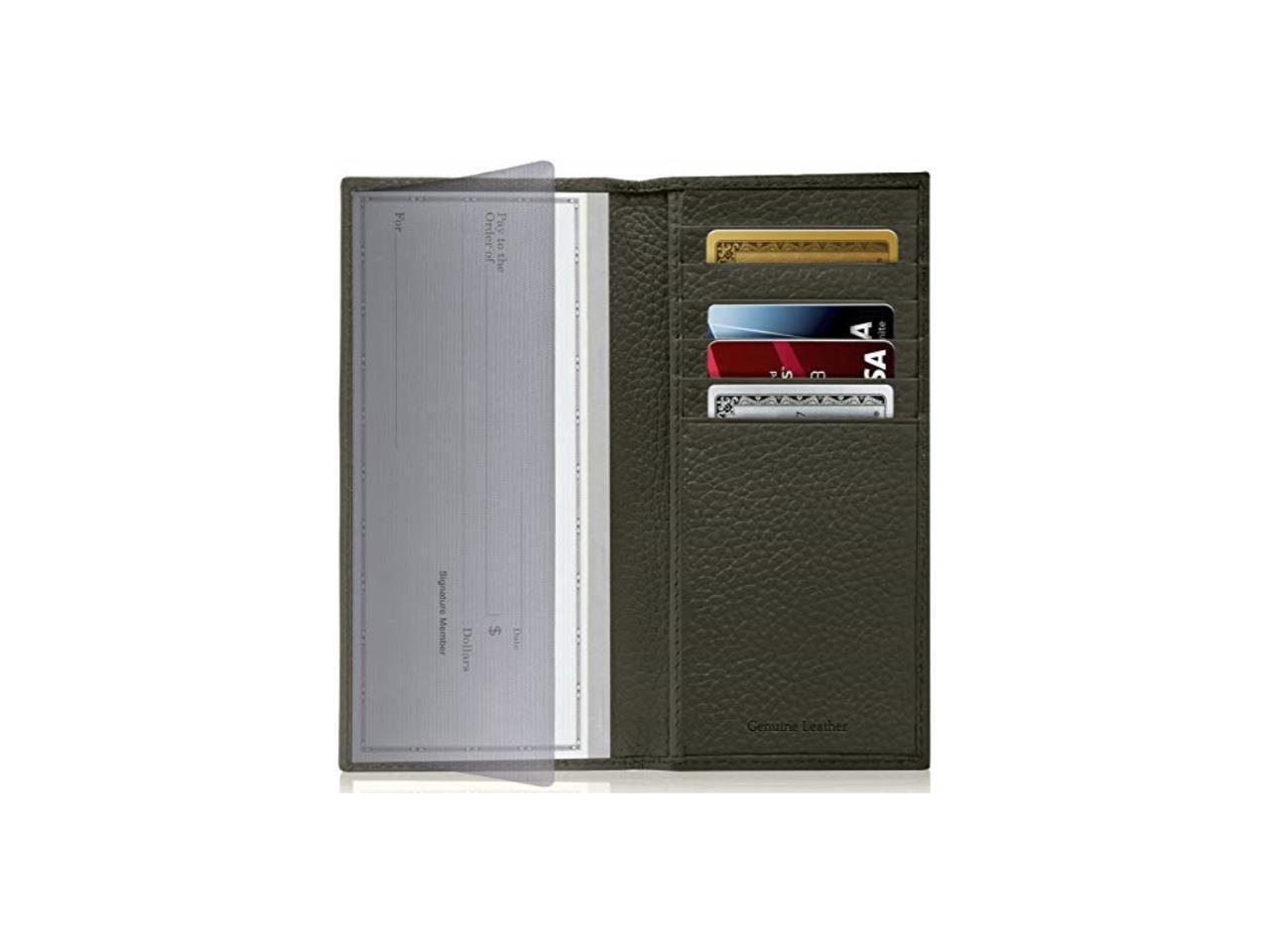 Genuine Leather Checkbook Cover For Men & Women - Checkbook Covers With ...