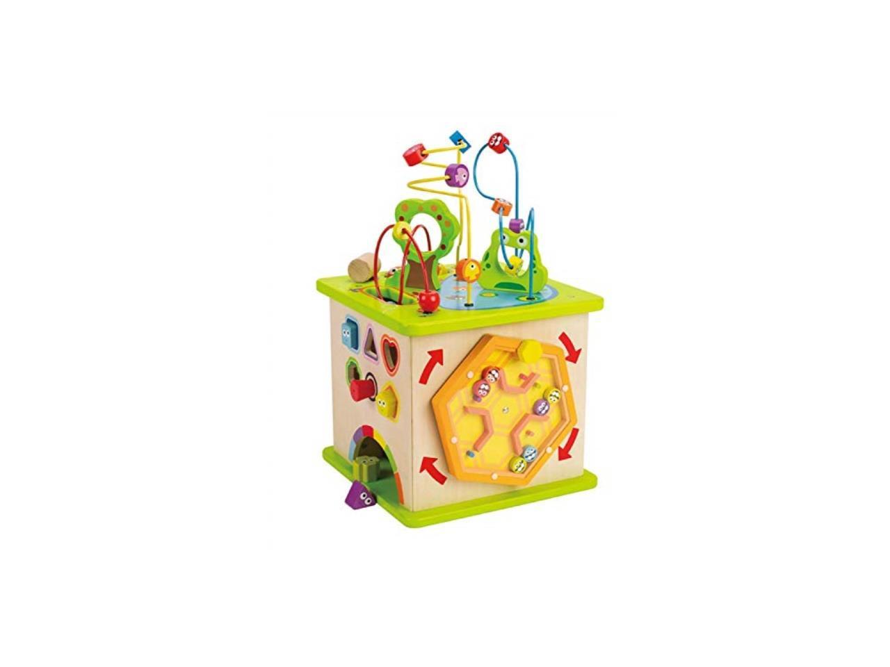 country critters wooden activity play cube by hape