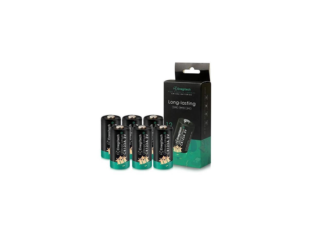 upgraded enegitech cr123a 3v lithium nonrechargeable batteries 1600mah