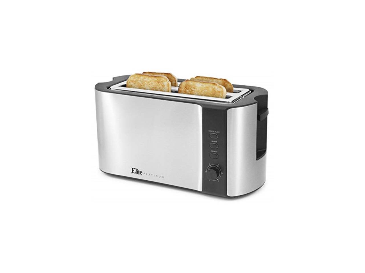 MAXIMATIC ECT3100 Elite Platinum 4 Slice Stainless Steel Long Toaster