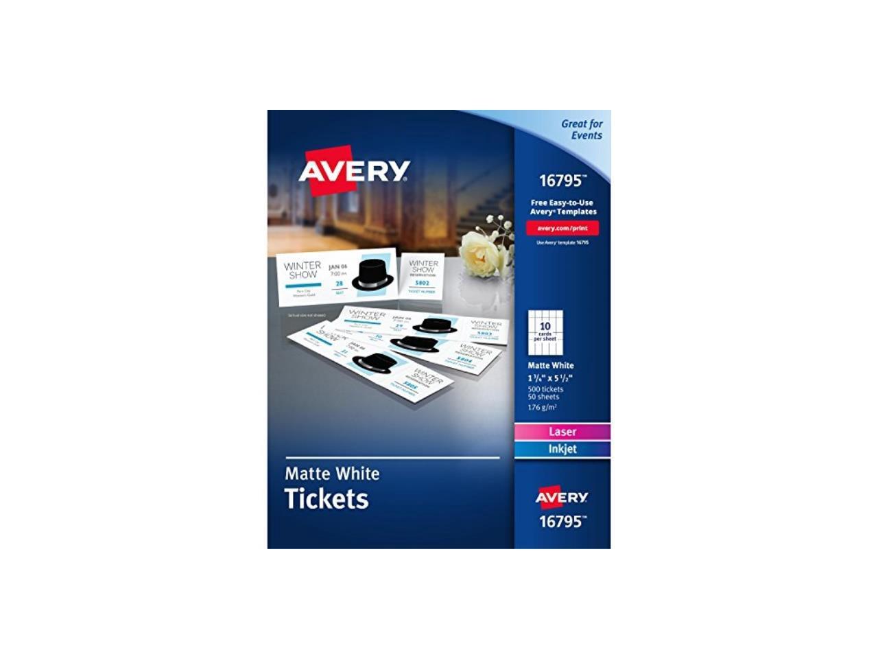 Avery Blank Printable Tickets, TearAway Stubs, Perforated Raffle