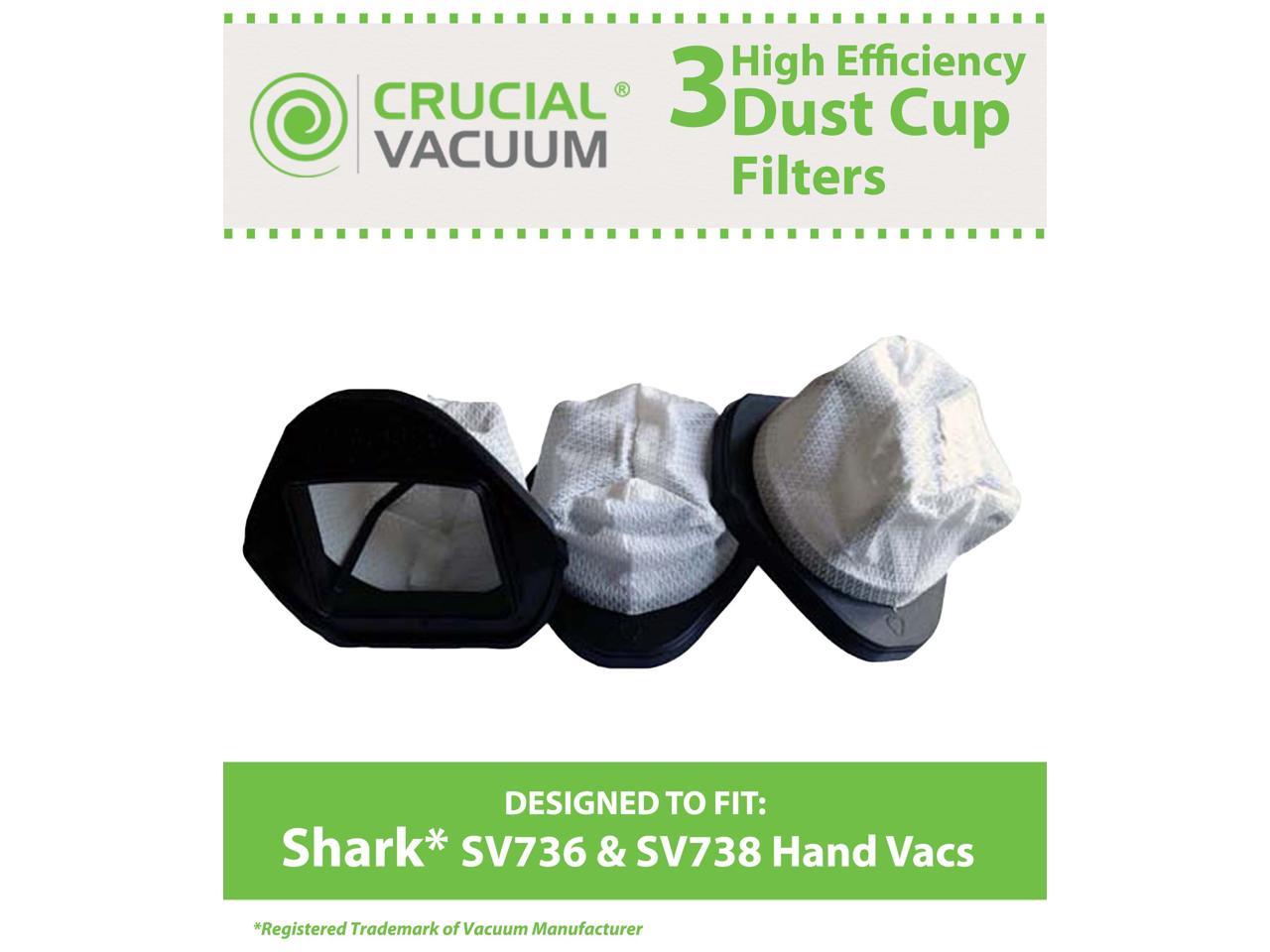 3 Shark XSB726N Washable Dust Cup Filters For Shark Hand Vac Models