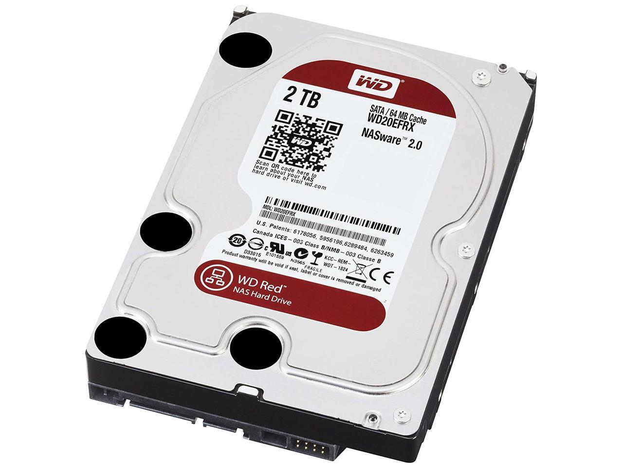 WD WD20EFRX WD Red WD20EFRX 2 TB 3.5" Internal Hard Drive - SATA - 64 ...