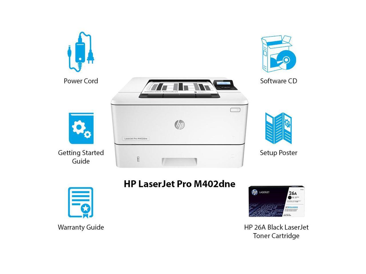 Hp Laserjet Pro M402dne C5j91a 201 Duplex Usb Mono Laser Printer Newegg Com
