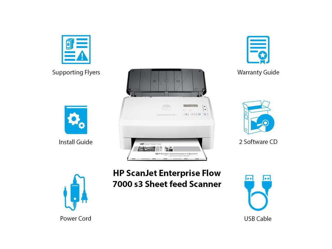 HP ScanJet Enterprise Flow 7000 s3 Sheet-feed Scanner - Document scanner  ScanJet Enterprise Flow 7000 s3 - Newegg.com