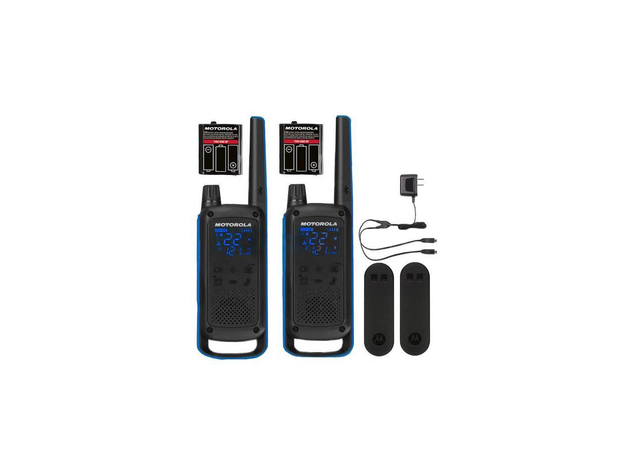 Motorola T800 TwoWay Radio 56KM Bluetooth Model 2 Pack, Black/Blue