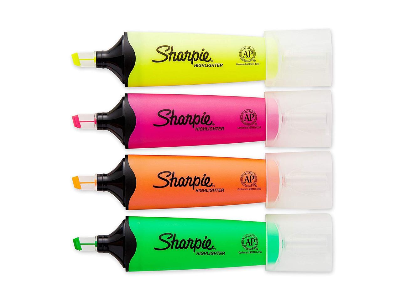 Sharpie 1971843 Clear View Highlighters, Chisel Tip, Assorted Fluorescent, 8/Pack