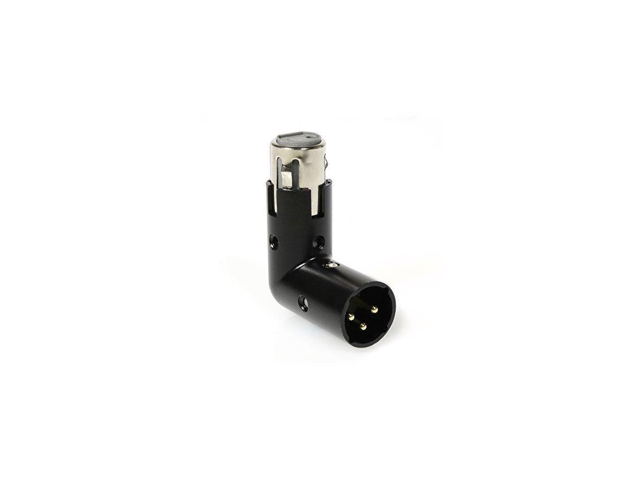 LyxPro XLR Angle Adapter Dual Male and Female can be positioned to 4 different angles Right Left and 90 degree great for mixers that interfere with other applications 