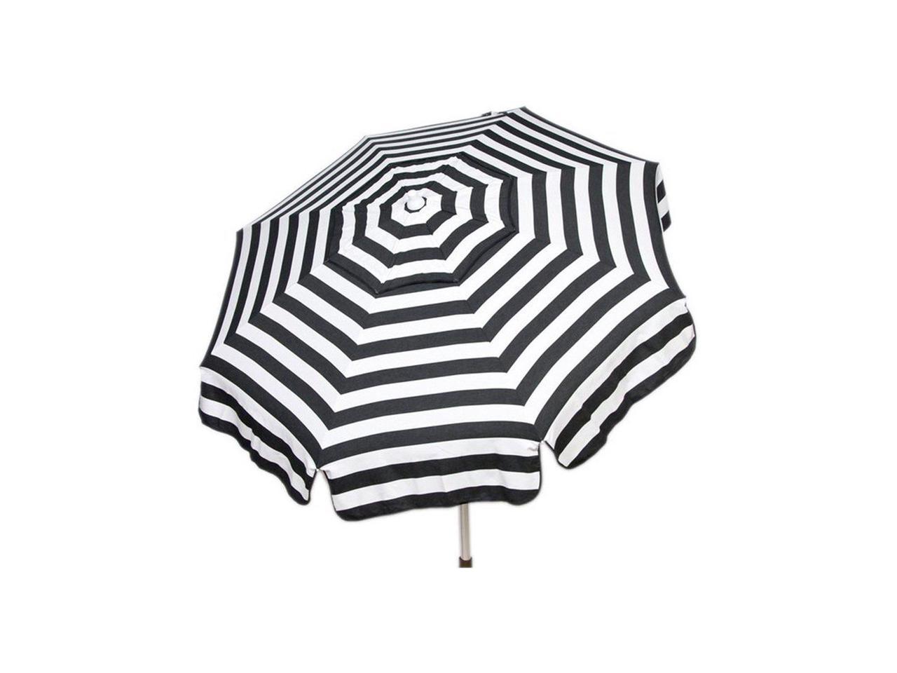 Italian 6 Foot Umbrella Acrylic Stripes Black And White Patio Pole 2 Pack Set Newegg Com