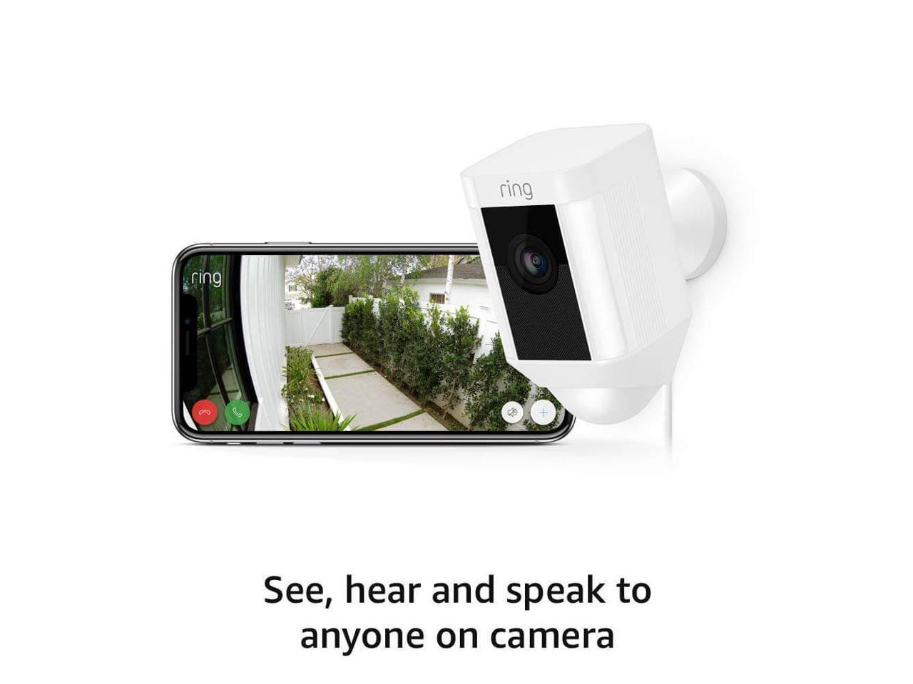 Ring Indoor/Outdoor 1080HD Wired Security Camera with LED Spotlight