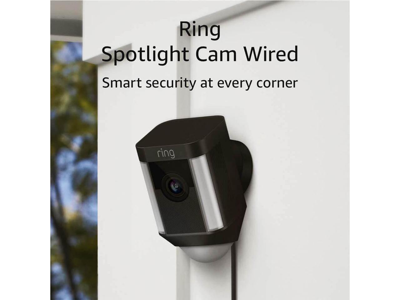 Ring Spotlight Wired, HD Two Way Talk Camera Black - Newegg.com