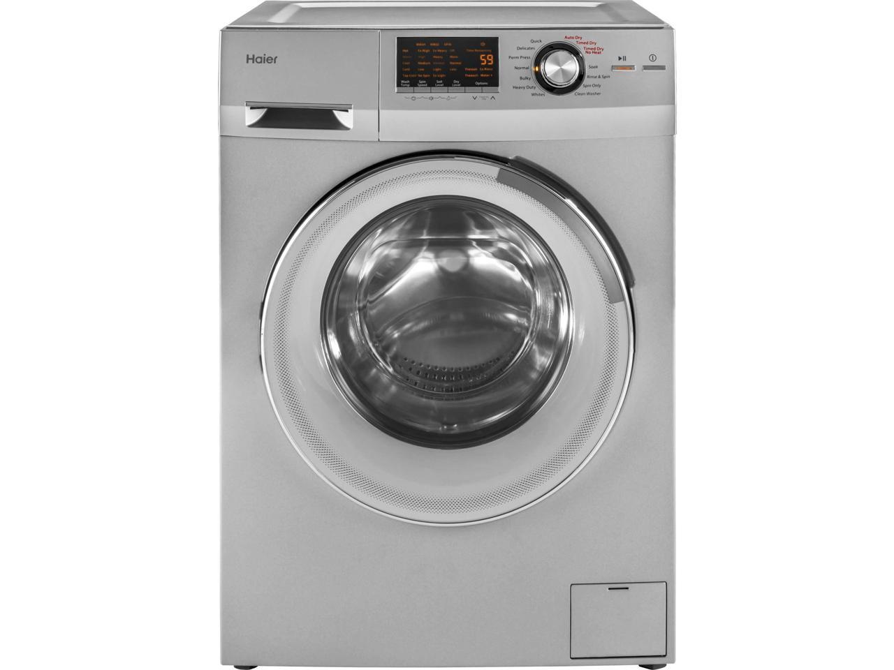 Haier 24Inch Wide Front Load Washer And Dryer Combination, Silver