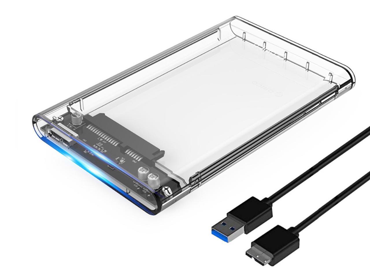 ORICO 2.5" Transparent USB 3.0 to SATA 3.0 External Hard Drive Disk Enclosure Box