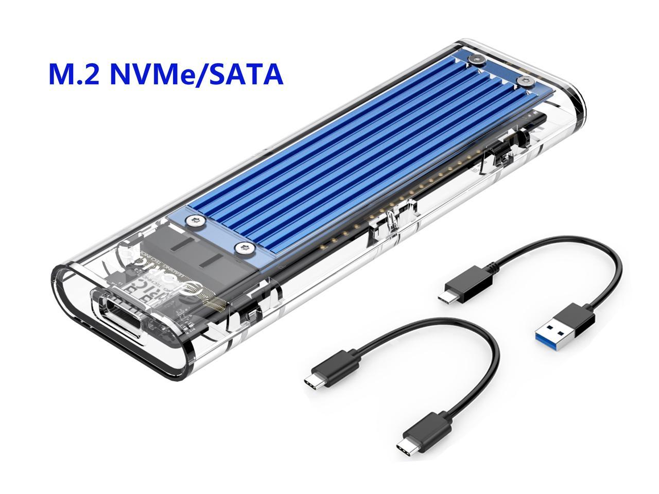 M.2 NGFF SSD Enclosure with Heat Sink 10Gbps USB-C to NGFF SATA M.2 Hard Drive Enclosure with Thermal Pad B+M Key NGFF SSD Fits M-Key eSupplyTech SATA M.2 Drive to USB-C External Storage