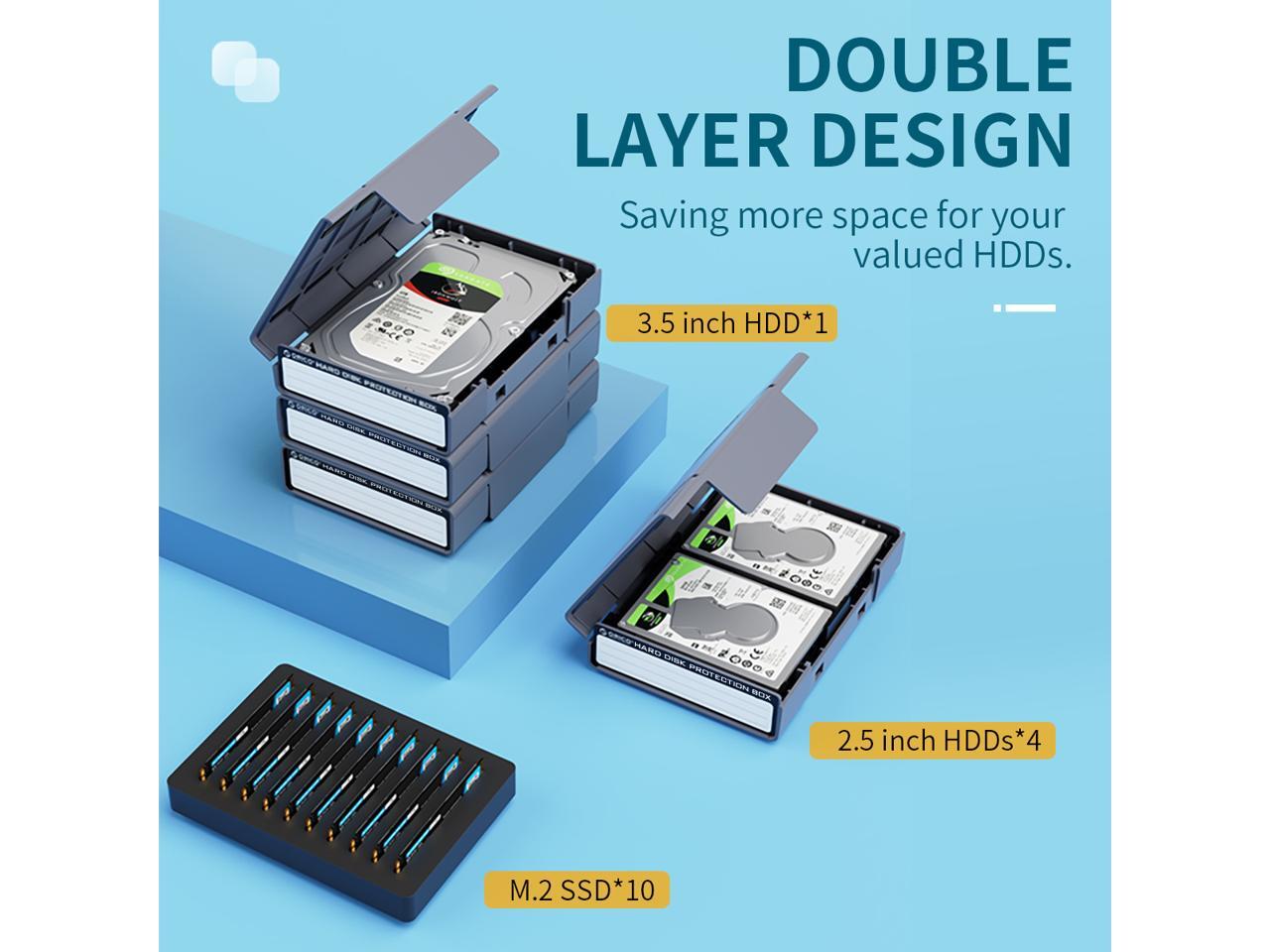 [ 5 Pack ]ORICO 3.5inch Hard Drive HDD Protection Box Case Storage