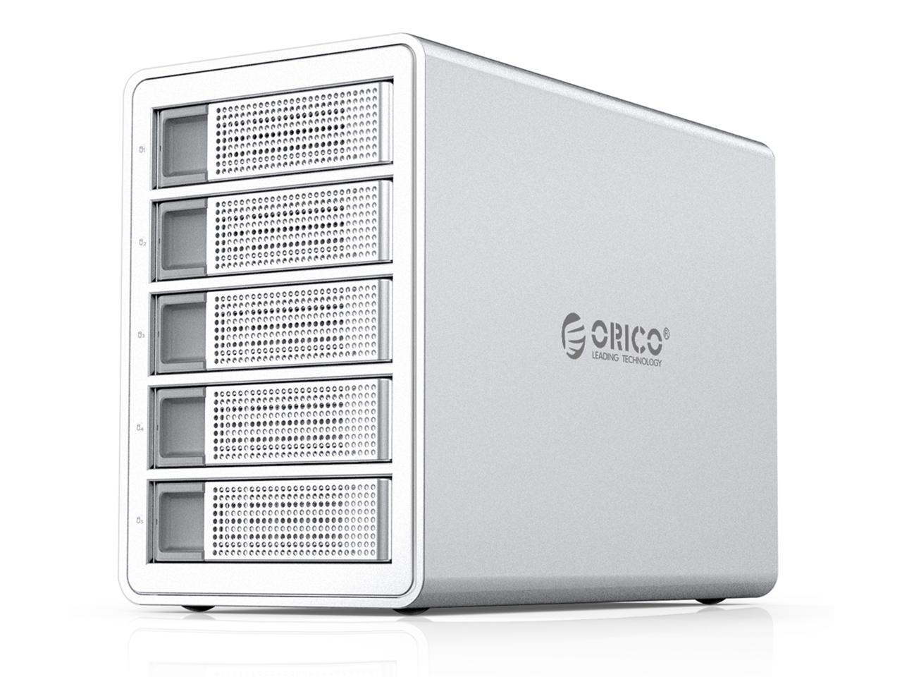 ORICO 5 Bay Hard Drive Enclosure Full Aluminum TypeC USB 3.1 Gen2