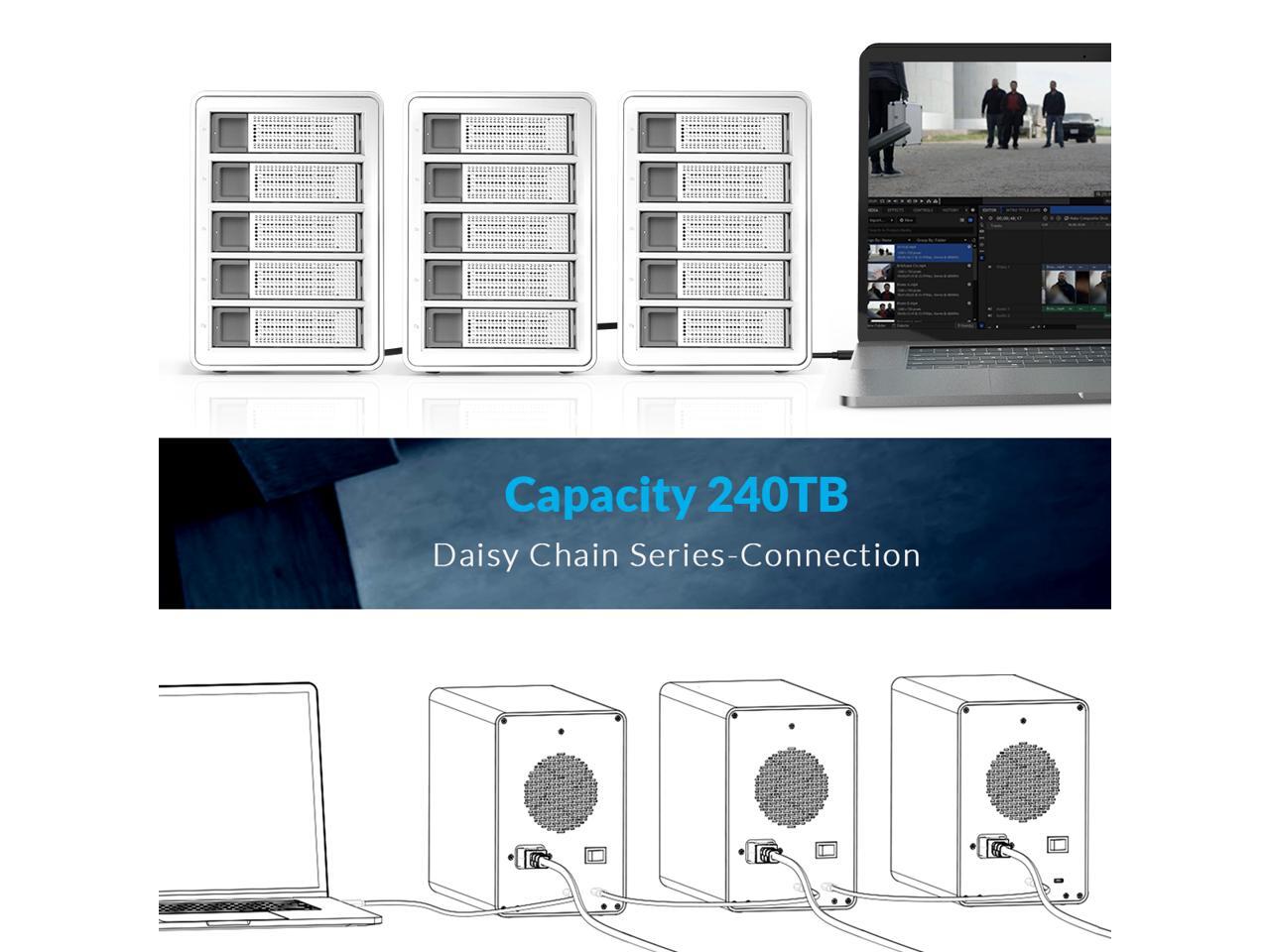 ORICO 5 Bay Hard Drive Enclosure Full Aluminum TypeC USB 3.1 Gen2