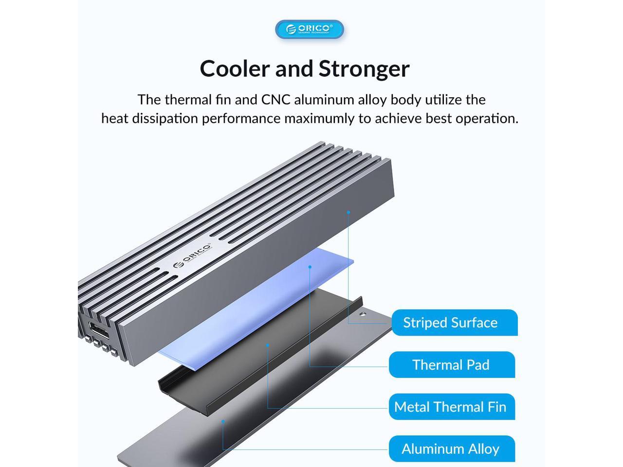 ORICO 40Gbps M.2 NVMe Enclosure for Thunderbolt 4/Thunderbolt 3/USB4 ...